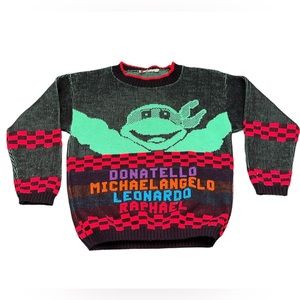 COWABUNGA! Vintage 90s 1990 JJ POOLE Teenage Mutant Ninja Turtles Sweater Unisex